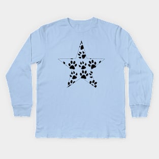 Huellitas De Felinos En Estrella Kids Long Sleeve T-Shirt